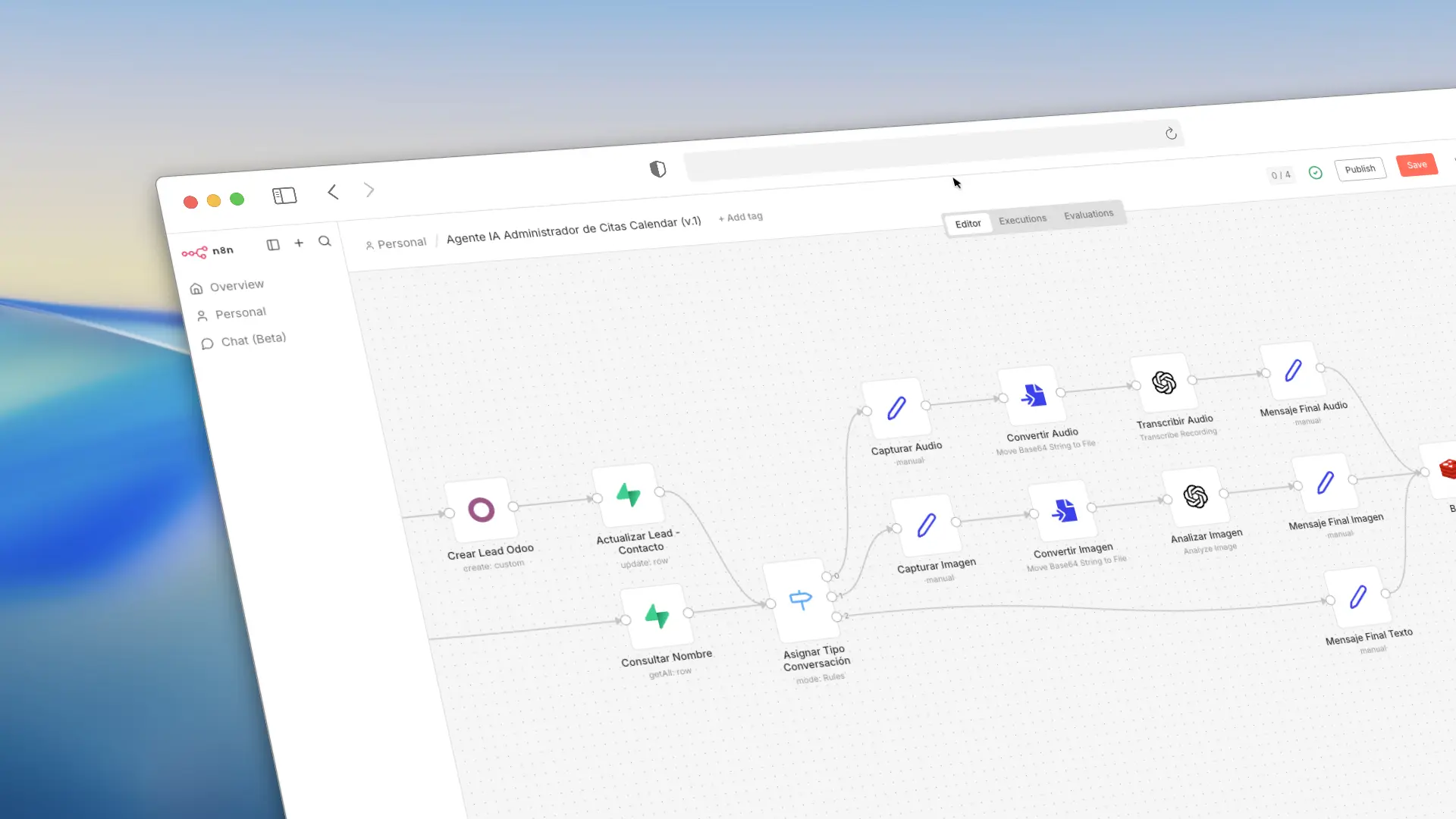 Screenshot del proyecto Automatización de Procesos Empresariales con n8n